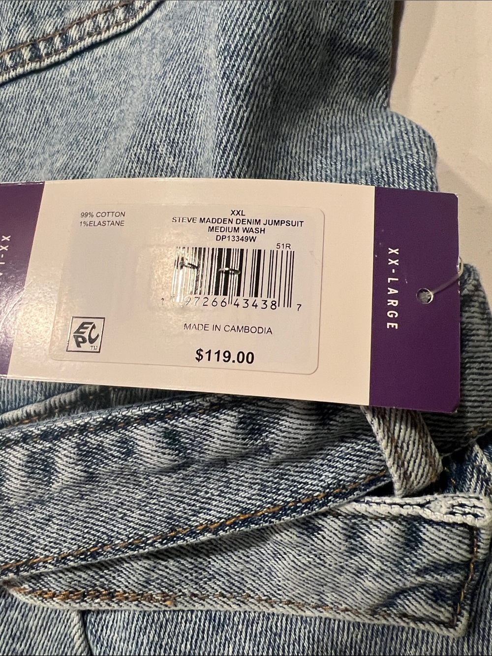 Steve Madden Light Blue Denim Jumpsuit - Picture 3 of 6
